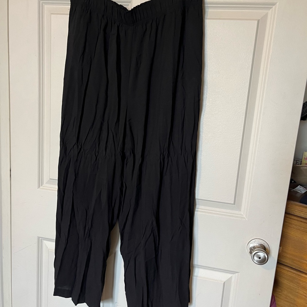 H&M Black, Elastic Waist, Wide Leg Pants